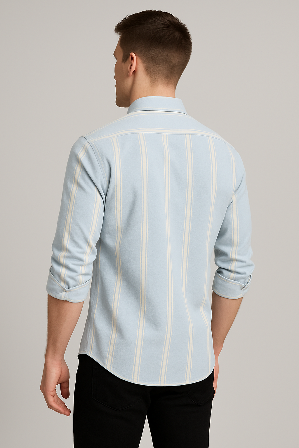 Light Blue Broad Stripe Shirt