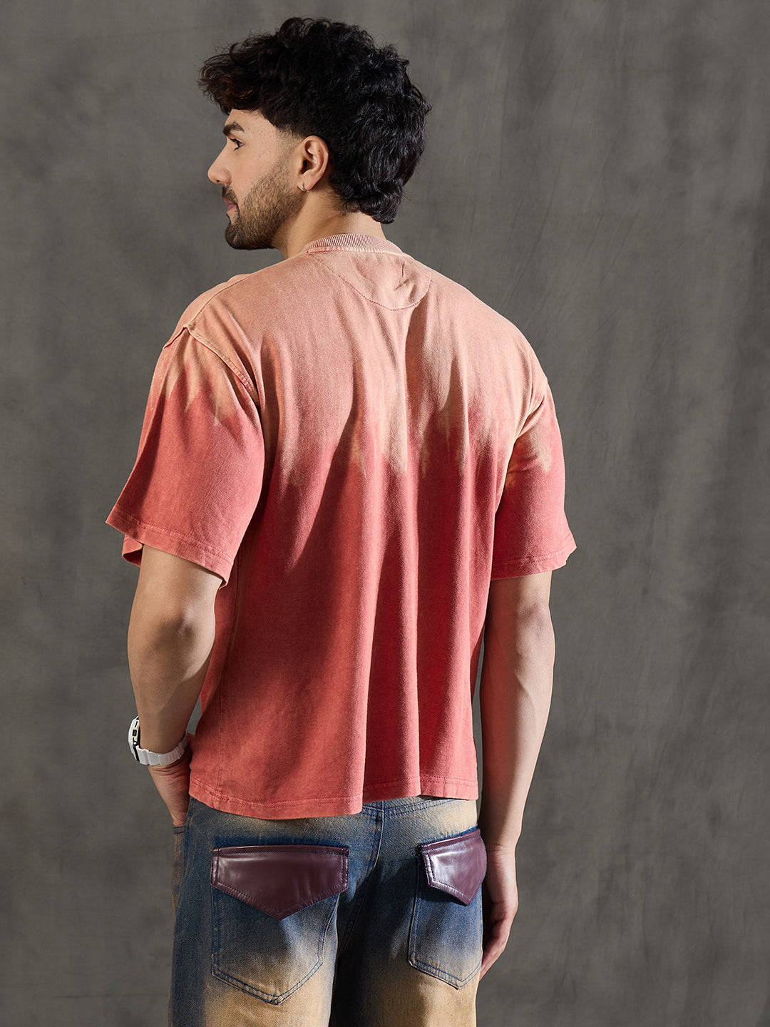 Rust Ombre Unknown Men Graphic Oversized Tshirt